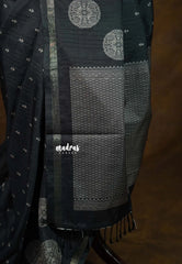 Black Pearl - Yamini Paper Silk Saree with Rich Big Border - Perfect for Office Wear