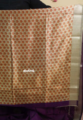 Rich Purple - Roopa  - Semi tussar with pichwai pallu and blouse