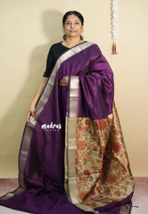 Rich Purple - Roopa  - Semi tussar with kalamkari pallu and blouse