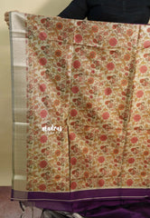 Rich Purple - Roopa  - Semi tussar with kalamkari pallu and blouse