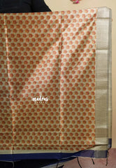 Midnight Blue - Roopa  - Semi tussar with pichwai pallu and blouse