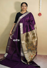 Rich Purple - Roopa  - Semi tussar with pichwai pallu and blouse