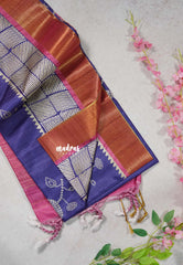 Violet - Roopa - Soft Tussar Silk with Tissue Border - Perfect for causal wear
