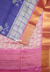 Violet - Roopa - Soft Tussar Silk with Tissue Border - Perfect for causal wear