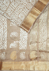 Brown Sand Haze- Rudra - Traditional Munga silk with checks weaving