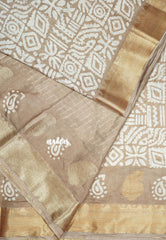 Brown Sand Haze- Rudra - Traditional Munga silk with checks weaving