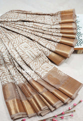 Brown Sand Haze- Rudra - Traditional Munga silk with checks weaving