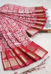 Spicy Red Charm - Rudra - Traditional Munga silk with checks weaving
