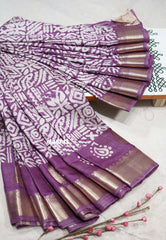 Sparkling Magenta Pearl - Rudra - Traditional Munga silk with checks weaving