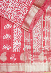 Spicy Red Charm - Rudra - Traditional Munga silk with checks weaving