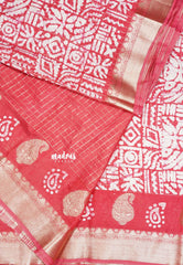 Spicy Red Charm - Rudra - Traditional Munga silk with checks weaving