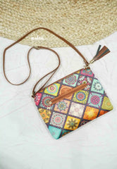 Trendy small daily use sling bag / Purse - Square Floral prints