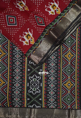Reddish Maroon - Semi Modal Silk with Bagru Prints and Soft Tissue Zari Border - Best for Regular Wear | Casual Wear