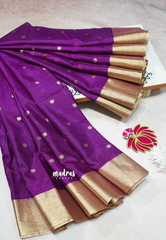 Magenta Purple - Semi Organza silk