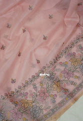 Baby Pink - Shalini - Premium Super Net Saree with Embroidery Weaving Border, Pallu and Buttas - Best for Office Wear / Hightea party