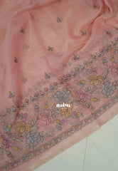 Blush Pink - Shalini - Premium Super Net Saree with Embroidery Weaving Border, Pallu and Buttas - Best for Office Wear / Hightea party