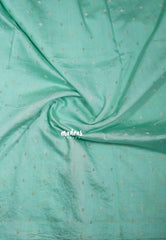 Creamy Turquoise Green - Shalini - Premium Super Net Saree with Floral Embroidery Border - Best for Office Wear / Hightea party