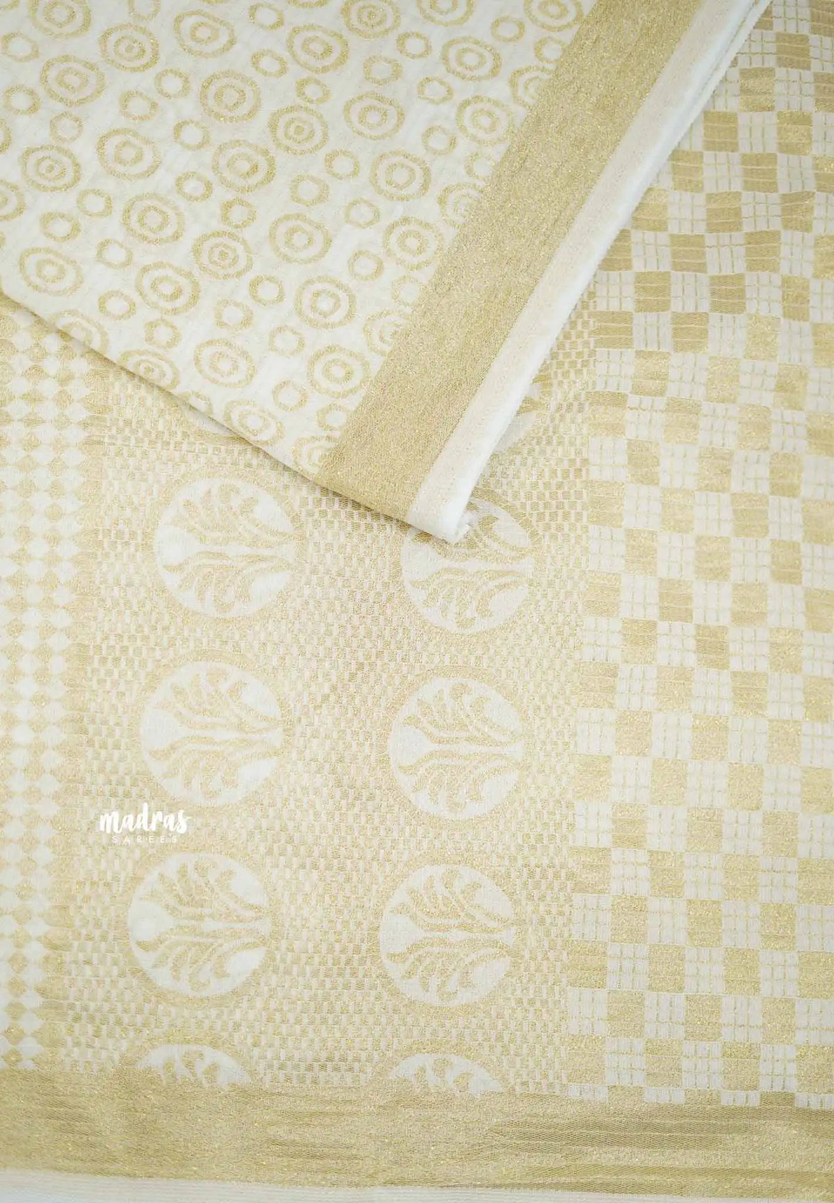 Half White - Shalini Kota supernet saree - Design 4