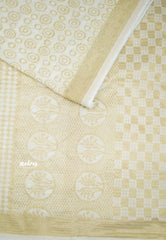 Half White - Shalini Kota supernet saree - Design 4