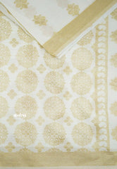 Half White - Shalini Kota supernet saree - Design 3