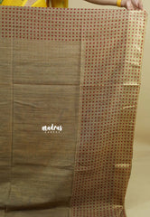 Golden beige - Sithara - Semi Tussar saree grooves with madhupani pallu