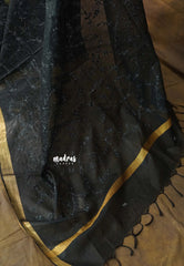 Bold Black - Surabhi - Premium Kota Silk Embroidery Saree with Double Blouse Combo - Best for Office Wear