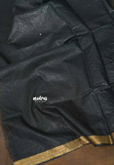 Bold Black - Surabhi - Premium Kota Silk Embroidery Saree with Double Blouse Combo - Best for Office Wear