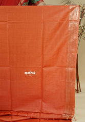 Orange - Sithara - Semi Tussar with buttas and Multi Border