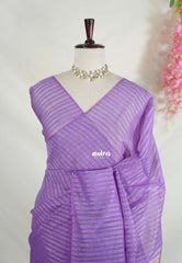 Lavender Purple - Soft Banarasi Tissue Silk Saree - Perfect for Night Functions