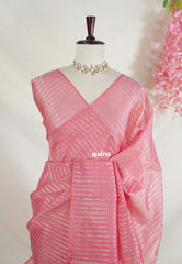 Soft Pink - Soft Banarasi Tissue Silk Saree - Perfect for Night Functions