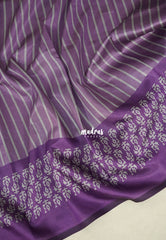 Muted Lavender - Ananya - Soft Mangalore Silk Saree with Metallic Shades - Perfect for Office Wear | Casual Wear
