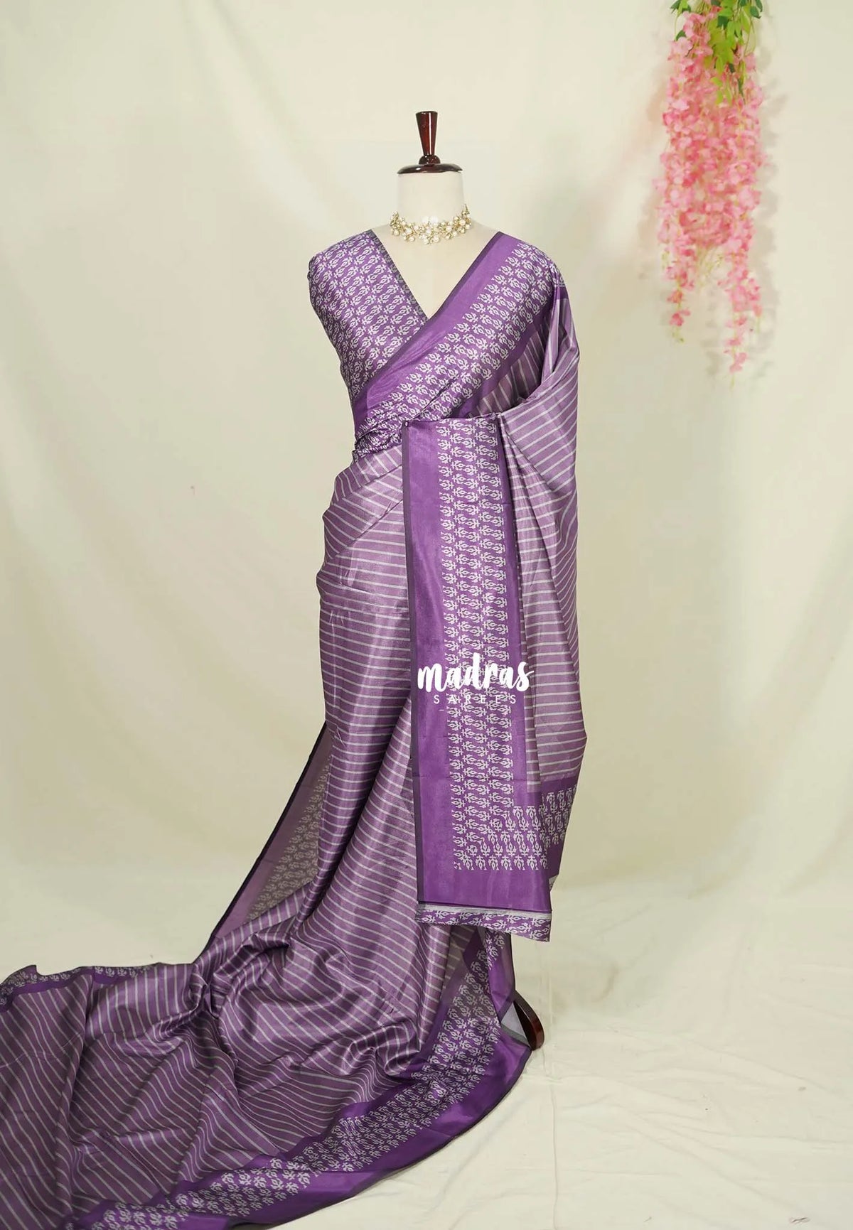 Muted Lavender - Ananya - Soft Mangalore Silk Saree with Metallic Shades - Perfect for Office Wear | Casual Wear