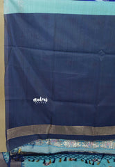 Sky Blue - Soft Muslin Silk with patola full weaving with zari border