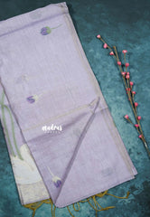 Elegant Lavender Haze - Soft Organza silk with pichwai lotus weaving saree