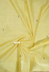 Gentle Yellow Charm - Soft Organza silk with pichwai lotus weaving saree