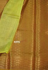 Dual Shade Pretty Parrot Green - Soft jute banarasi with full weaving buttas and border - Best for Wedding Functions