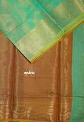 Dual Shade Emerald Mist - Soft jute banarasi with full weaving buttas and border - Best for Wedding Functions