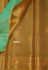 Dual Shade Emerald Mist - Soft jute banarasi with full weaving buttas and border - Best for Wedding Functions