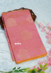 Dual Shade Blossom Pink - Soft jute banarasi with sculpture motives - Best for Wedding Functions