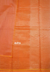 Dual Shade Candle Light Peach - Soft jute banarasi with sculpture motives - Best for Wedding Functions