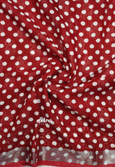 Dark Red - Soft linen cotton with mango prints