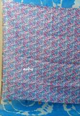 Olympic Blue - Soft linen cotton saree with  Shibori Pritns