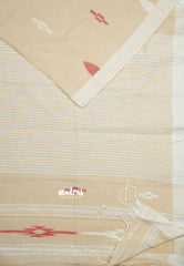 Beige - Baby Soft mul cotton with weaving buttas