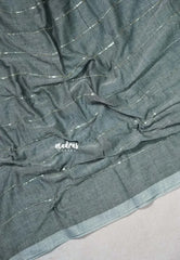 Moonstone Grey - Soft Mul cotton with Jamki work and No Blouse - Perfect for Evening party | Reception | Award function