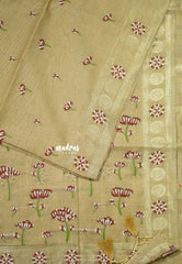 Sandal Beige - Soft Muslin Silk with Floral Thread Weaving Buttas - Perfect for Office Wear