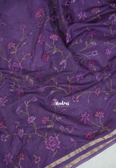 Lavender Purple - Soft Muslin Silk Saree with Tissue Blend and Petite Embroidery | Elegant Office Wear Saree