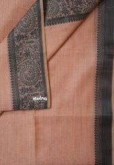 Peach - Premium Soft Slub Cotton with Warli Weaving Border