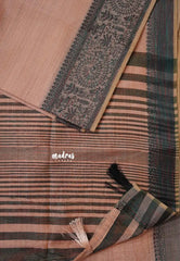 Peach - Premium Soft Slub Cotton with Warli Weaving Border