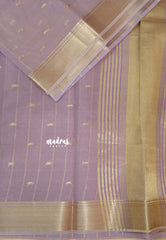 Pastel Lavender - ANJALI - Soft Tissue linen Saree with Zari Border