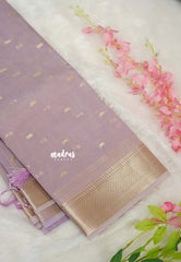 Pastel Lavender - ANJALI - Soft Tissue linen Saree with Zari Border